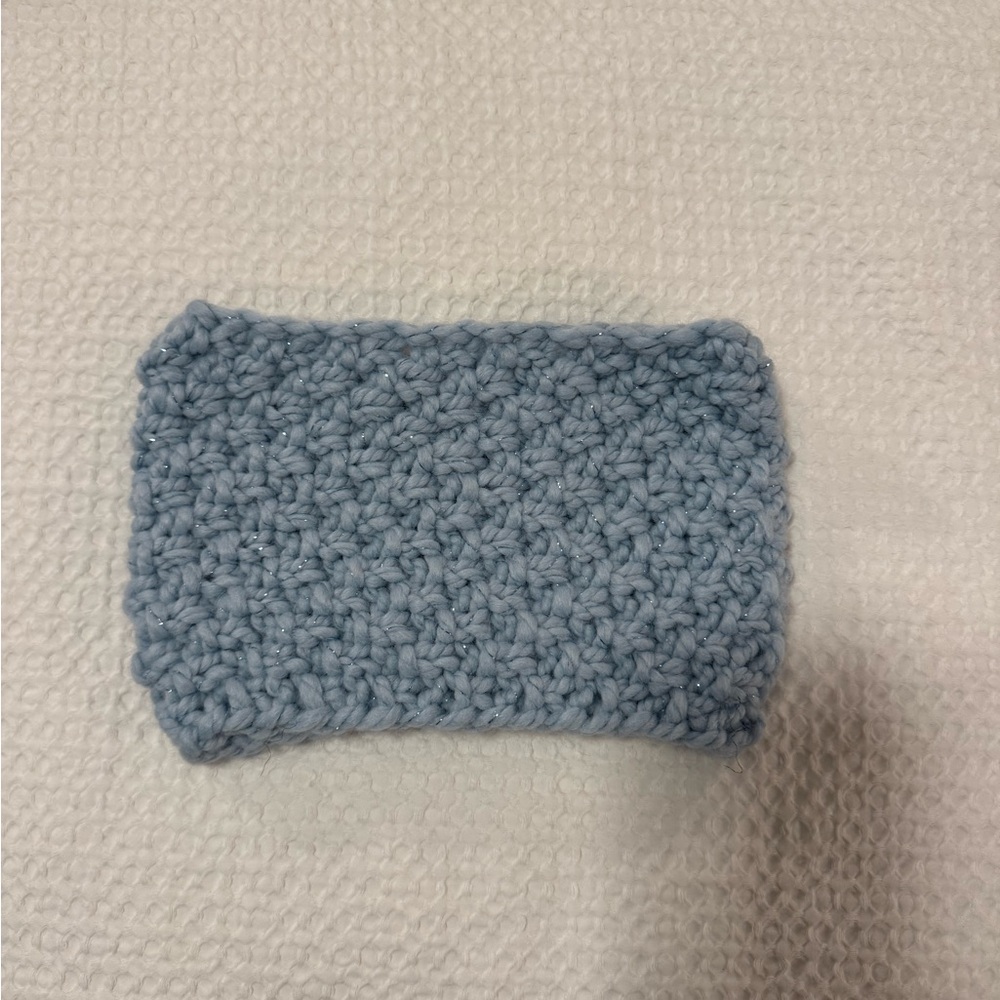 New Women’s Handmade Hand Knit Sky Blue Chunky Headband Ear Warmer OS